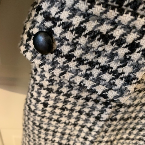 - Vintage Kenneth Cole Wool blend coat, houndstooth with leather trim size… - Picture 6 of 9